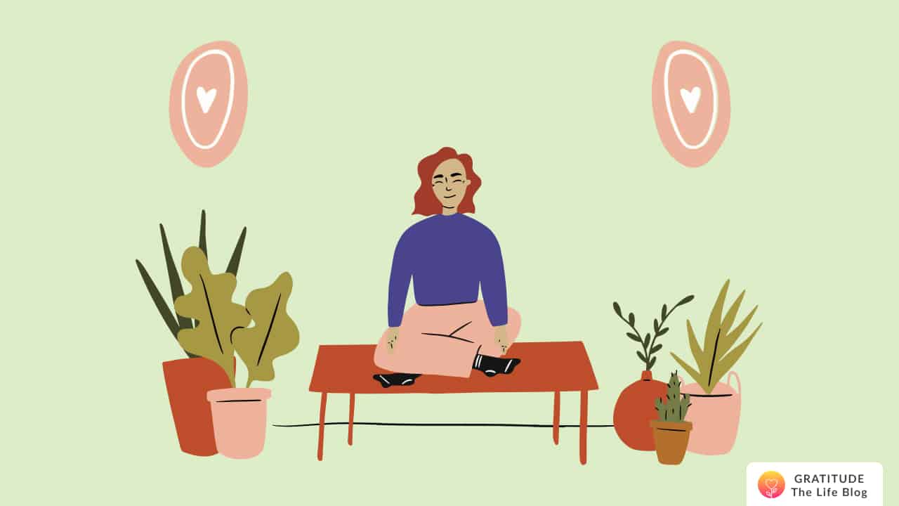 This is an image of a woman meditating to improve her mental health