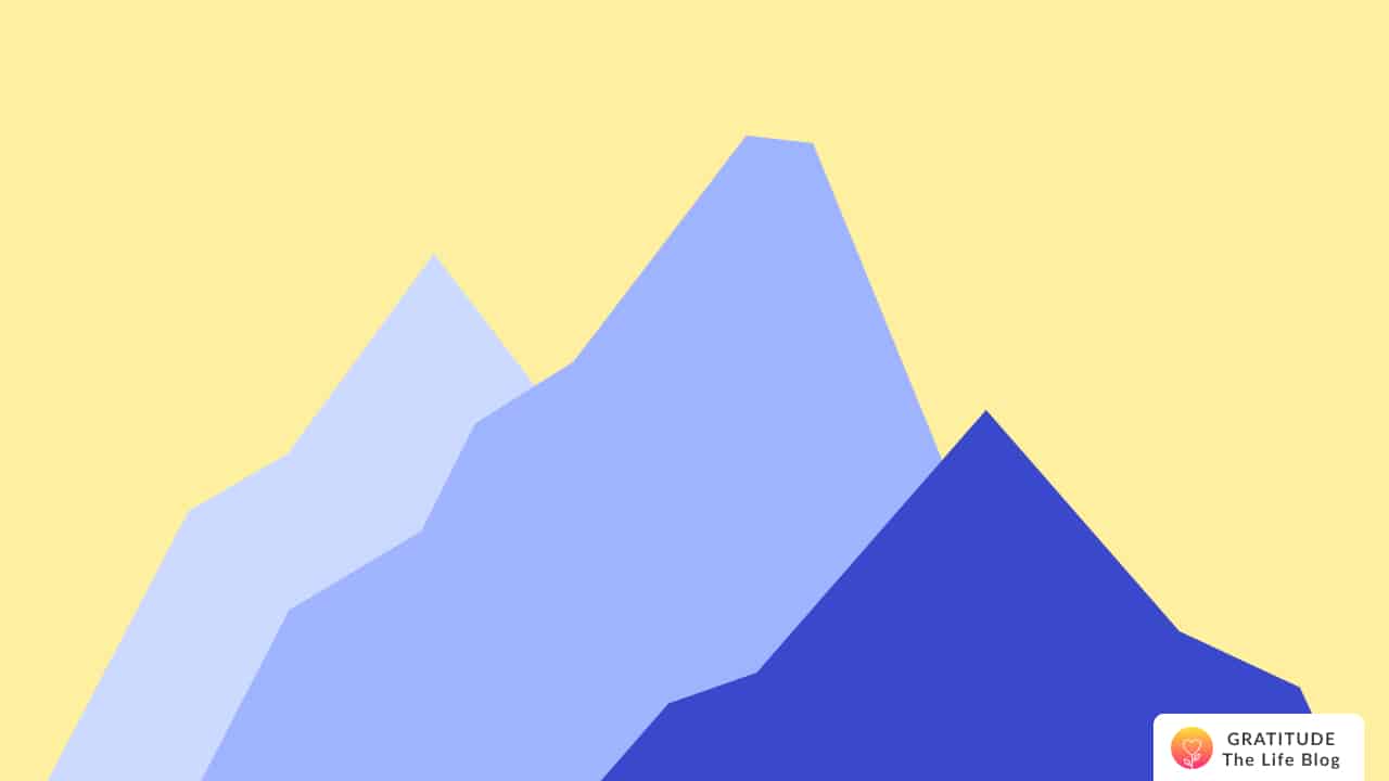 Illustration with blue mountains