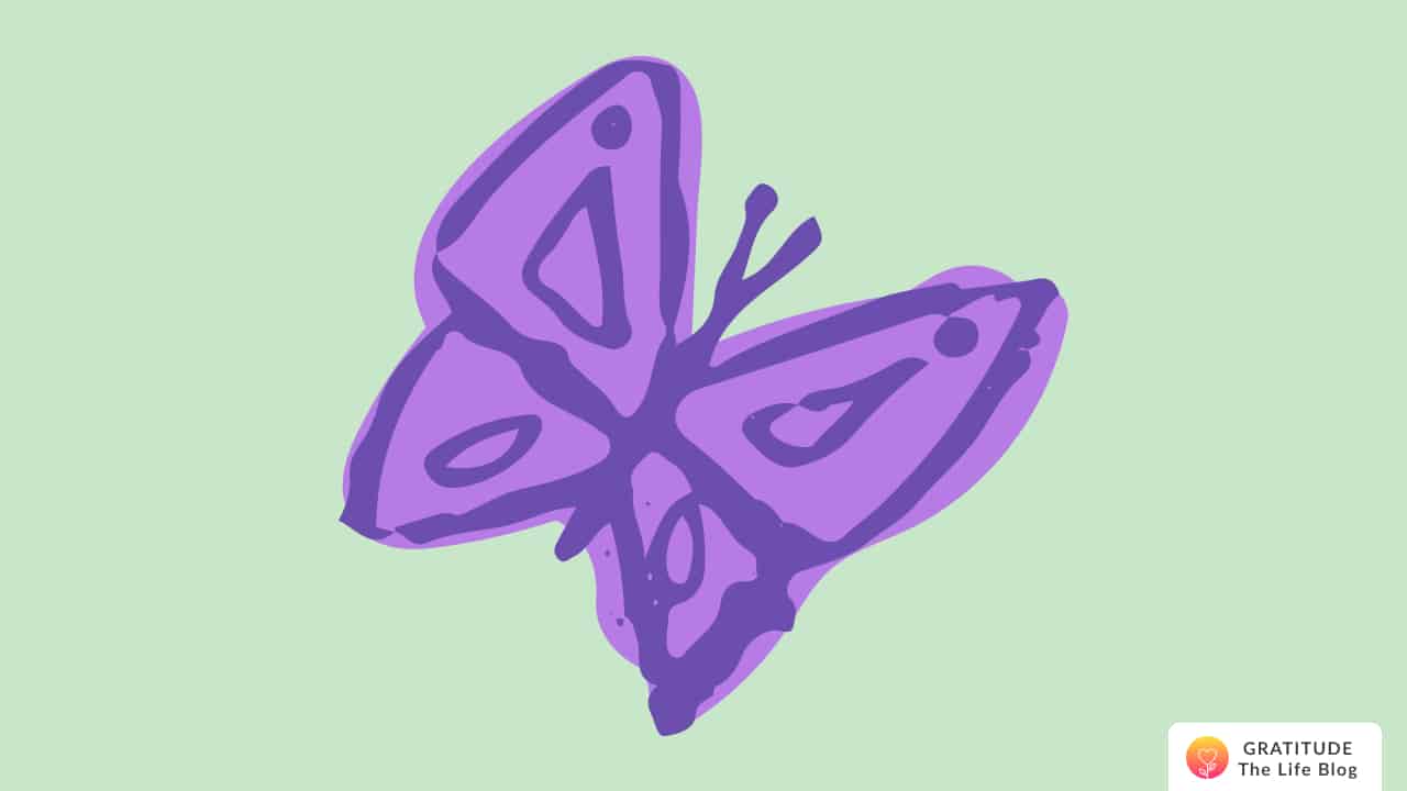 Illustration of a flying butterfly