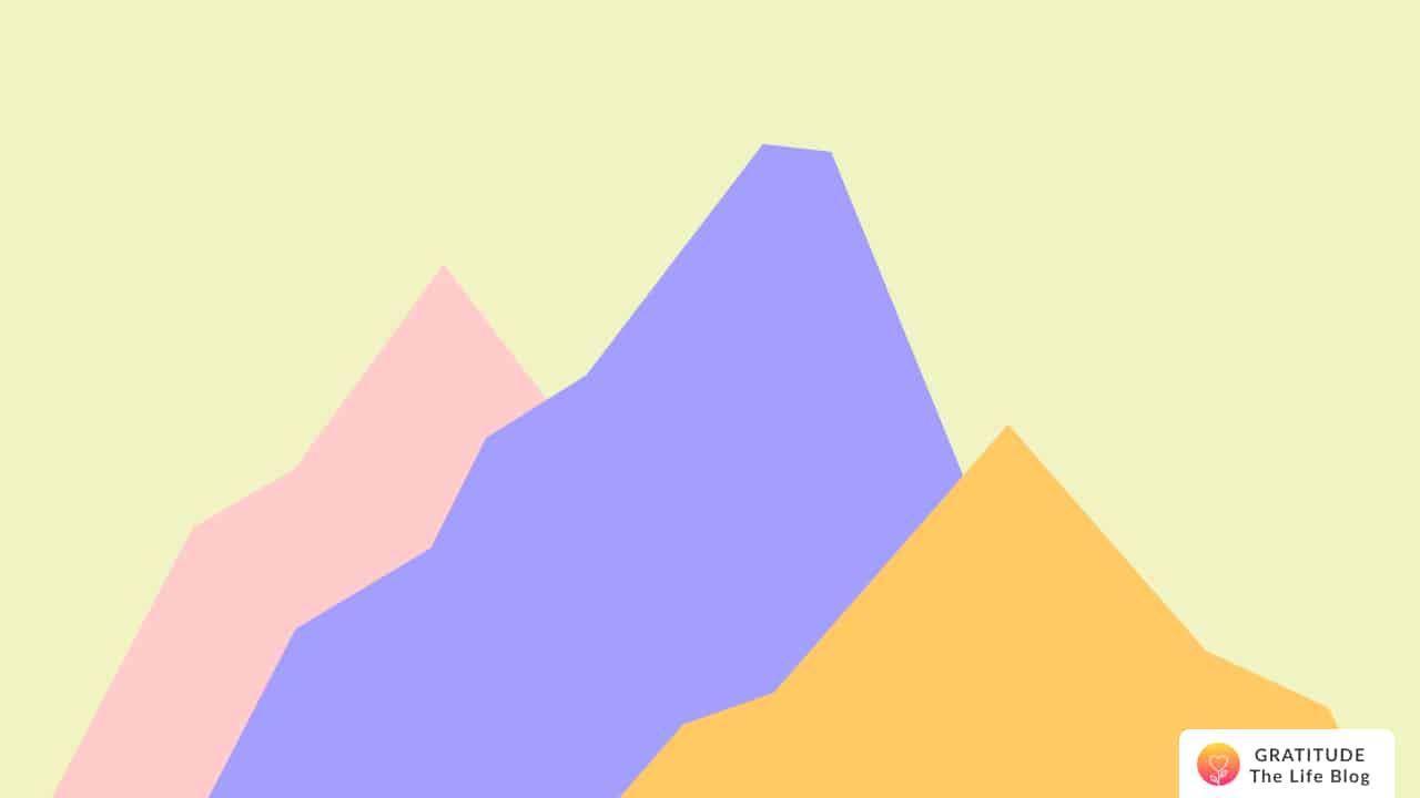 Illustration of colourful mountains