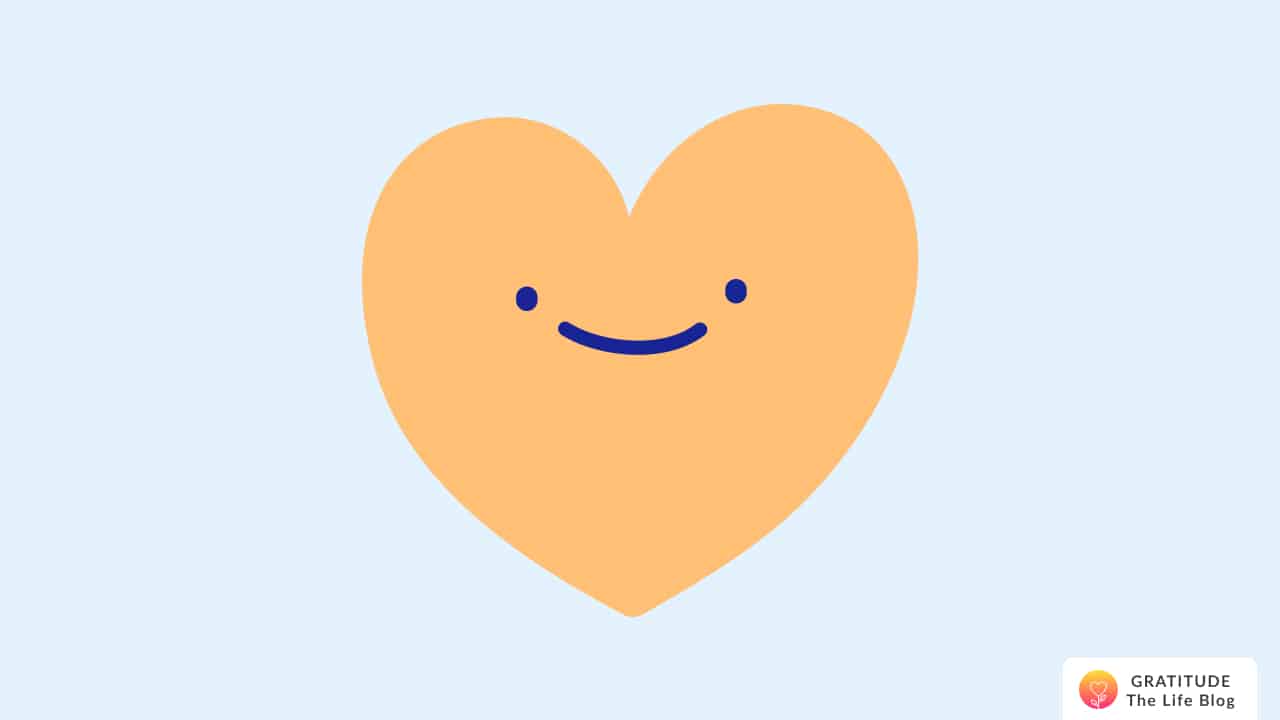 Illustration of an orange smiling heart