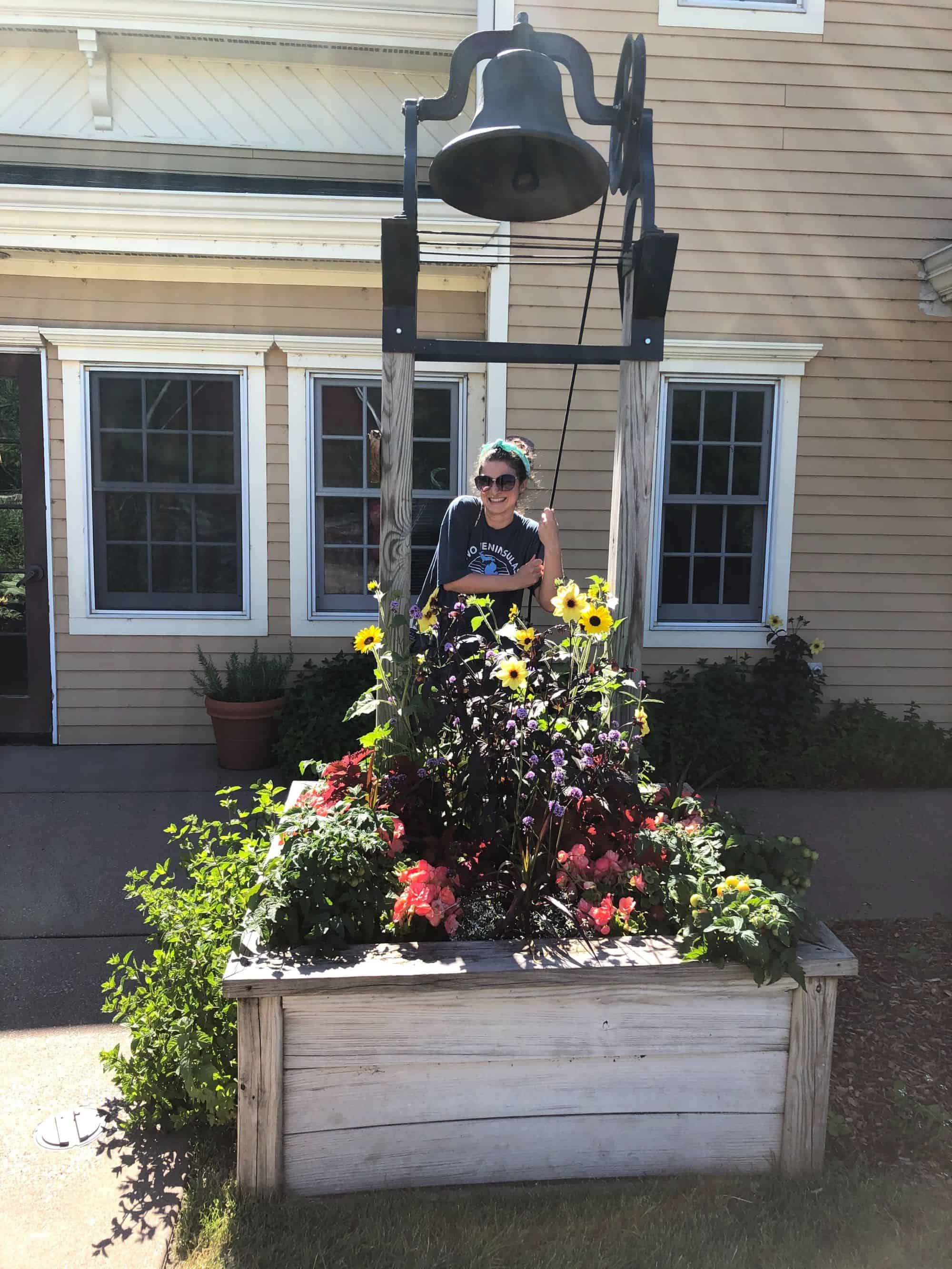 A photo of Chiara in her backyard