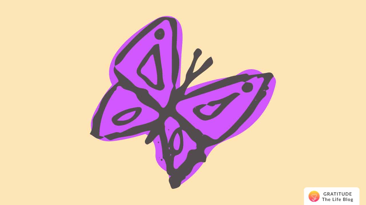 Illustration of a big purple butterfly