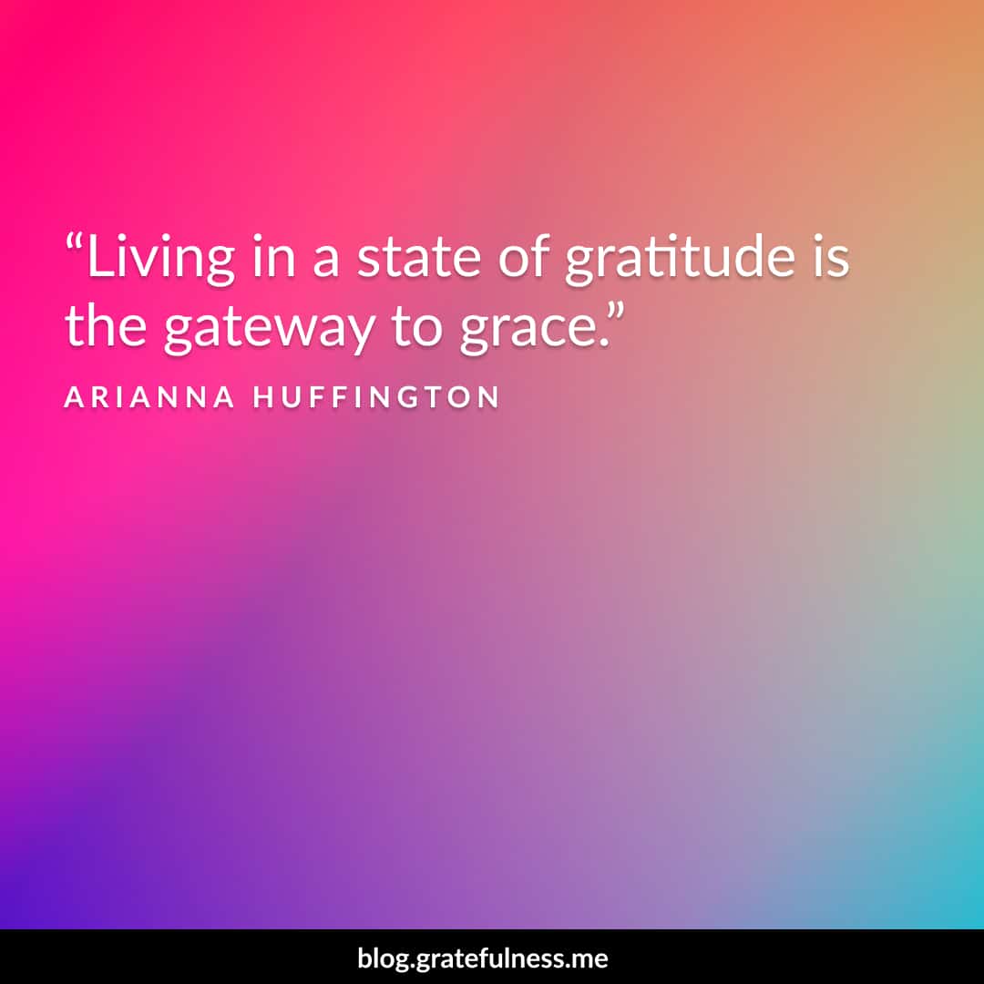 Image of a gratitude quote by Arianna Huffington