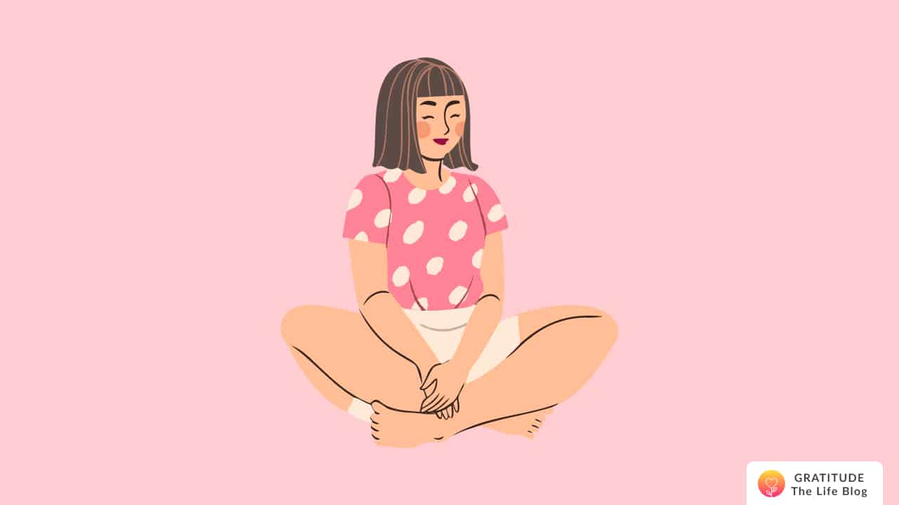Illustration of a woman sitting on the ground
