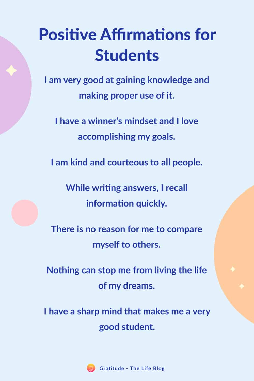 100 Positive Affirmations for Students