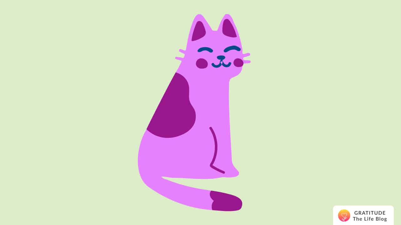 Illustration of a pink cat
