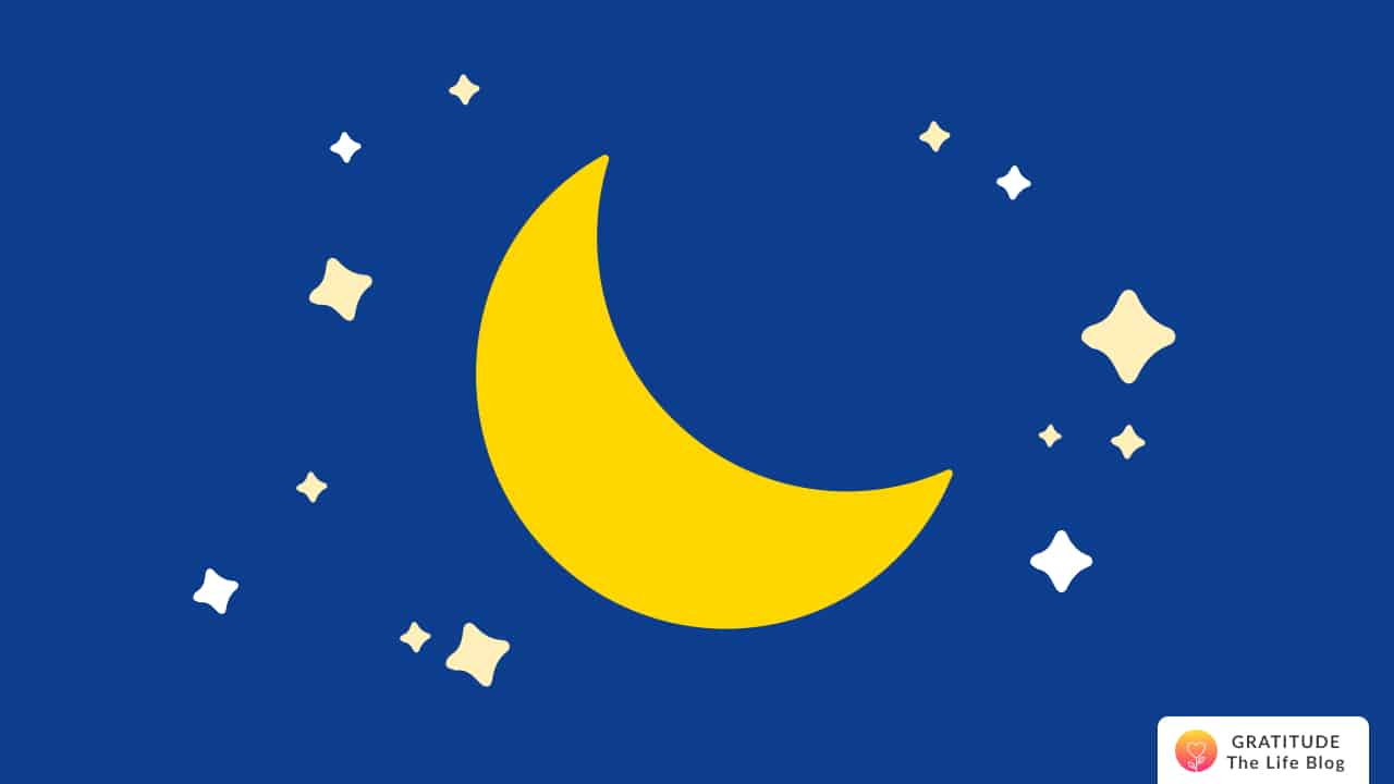 Illustration of moon and stars