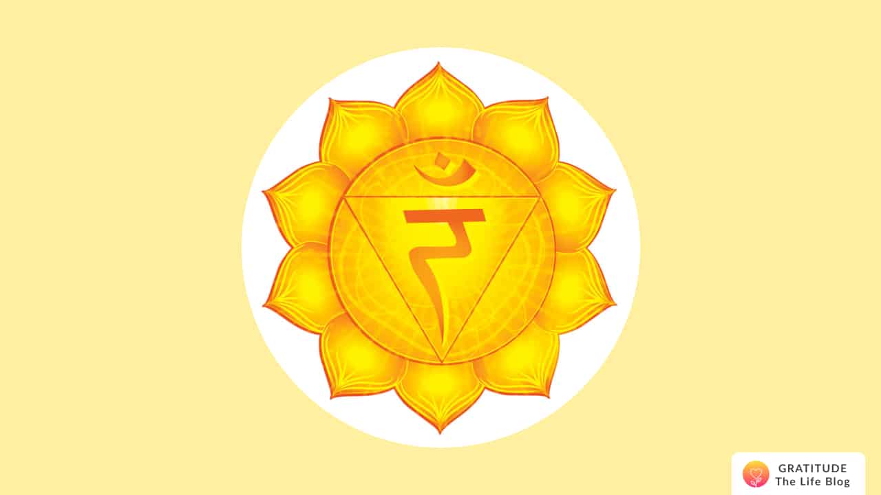 Illustration with solar plexus chakra symbol