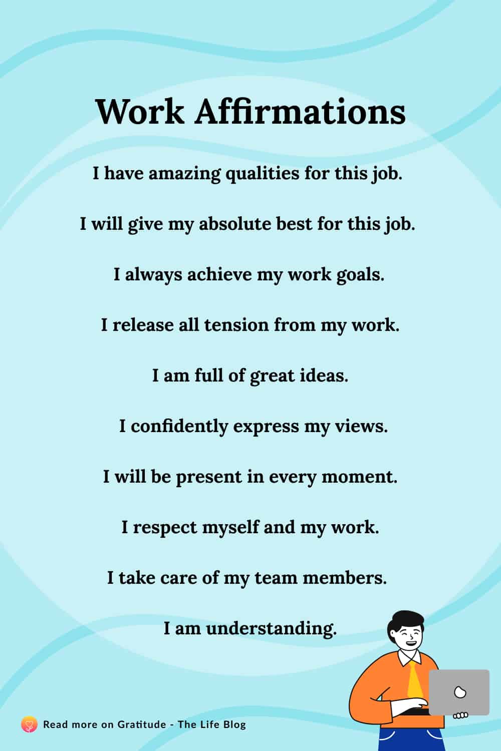 Image with list of work affirmations