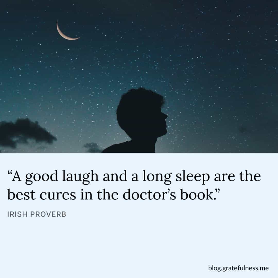 Image with good night quote from Irish Proverbs