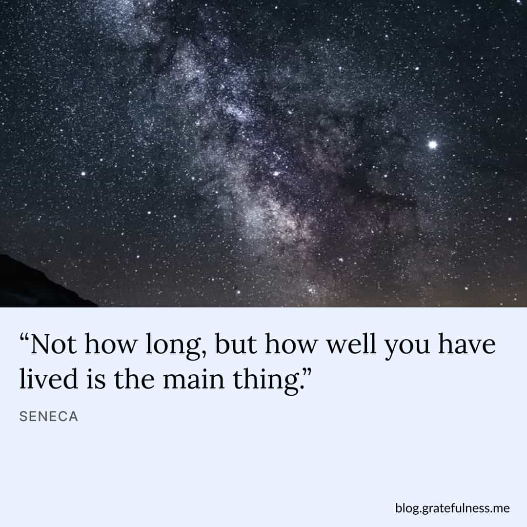 Image with good night quote by Seneca