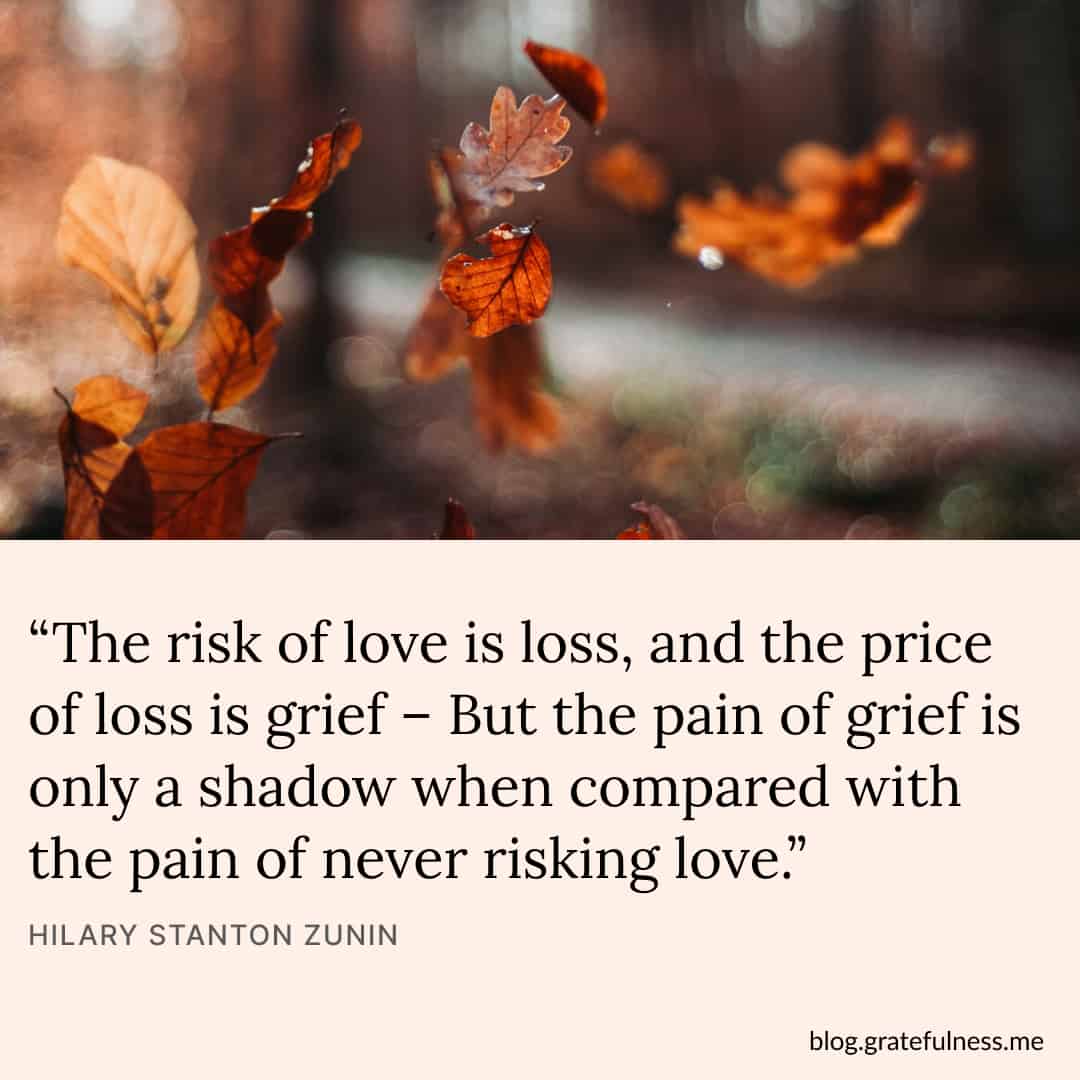 Image with grief quote by Hilary Stanton Zunin