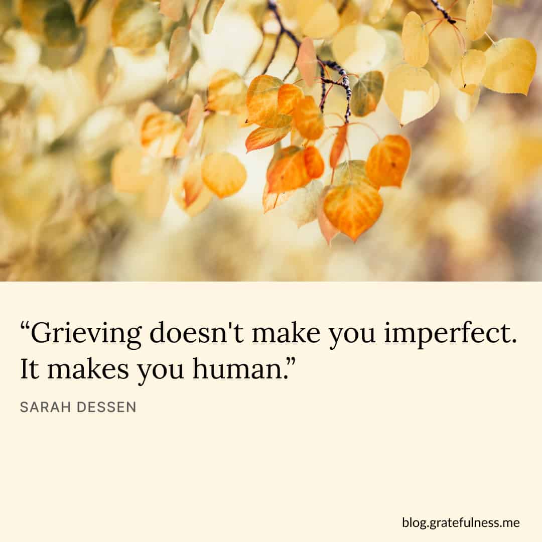 Image with grief quote by Sarah Dessen