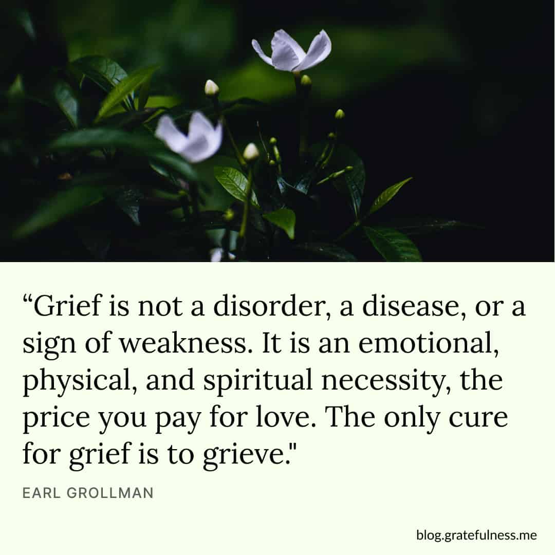 Image with grief quote by Earl Grollman