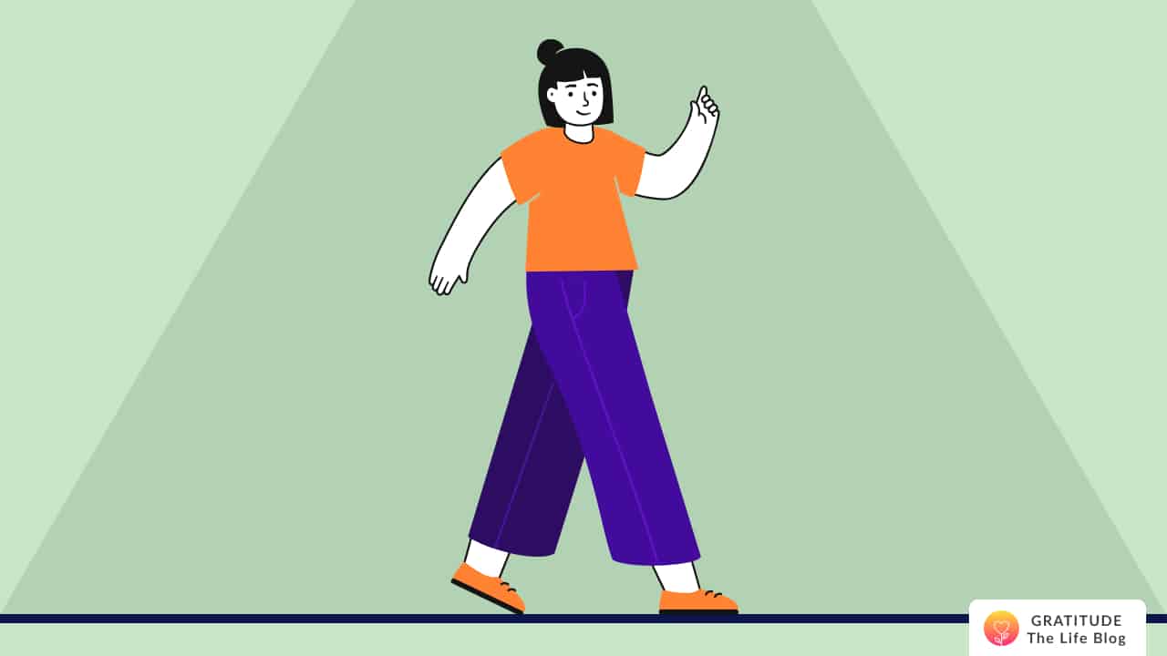 Image with illustration of a person moving on