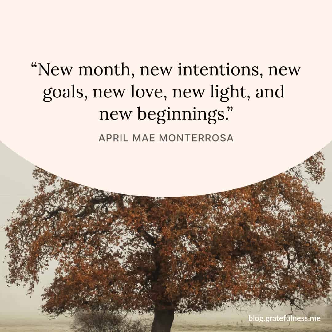Image with new month quote by April Mae Monterrosa