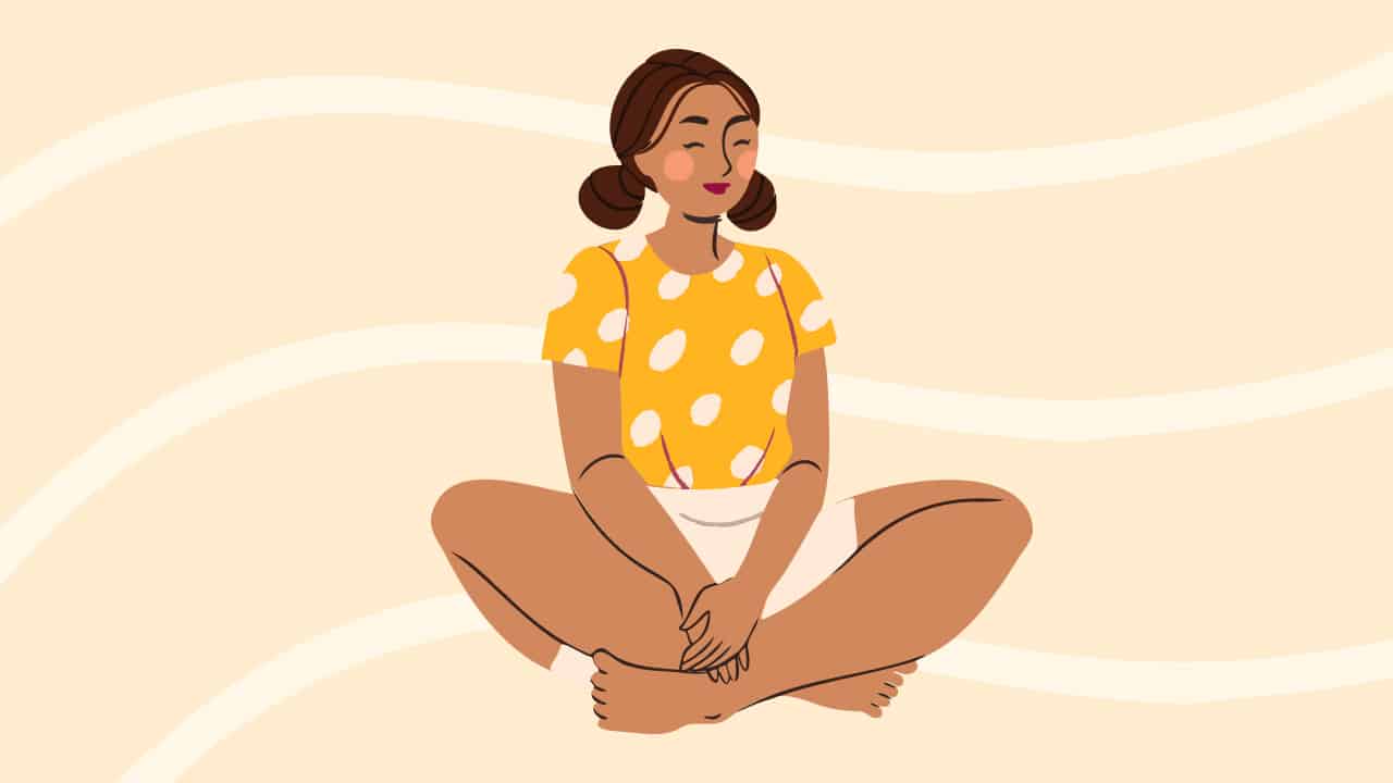 Image with illustration of a person sitting peacefully