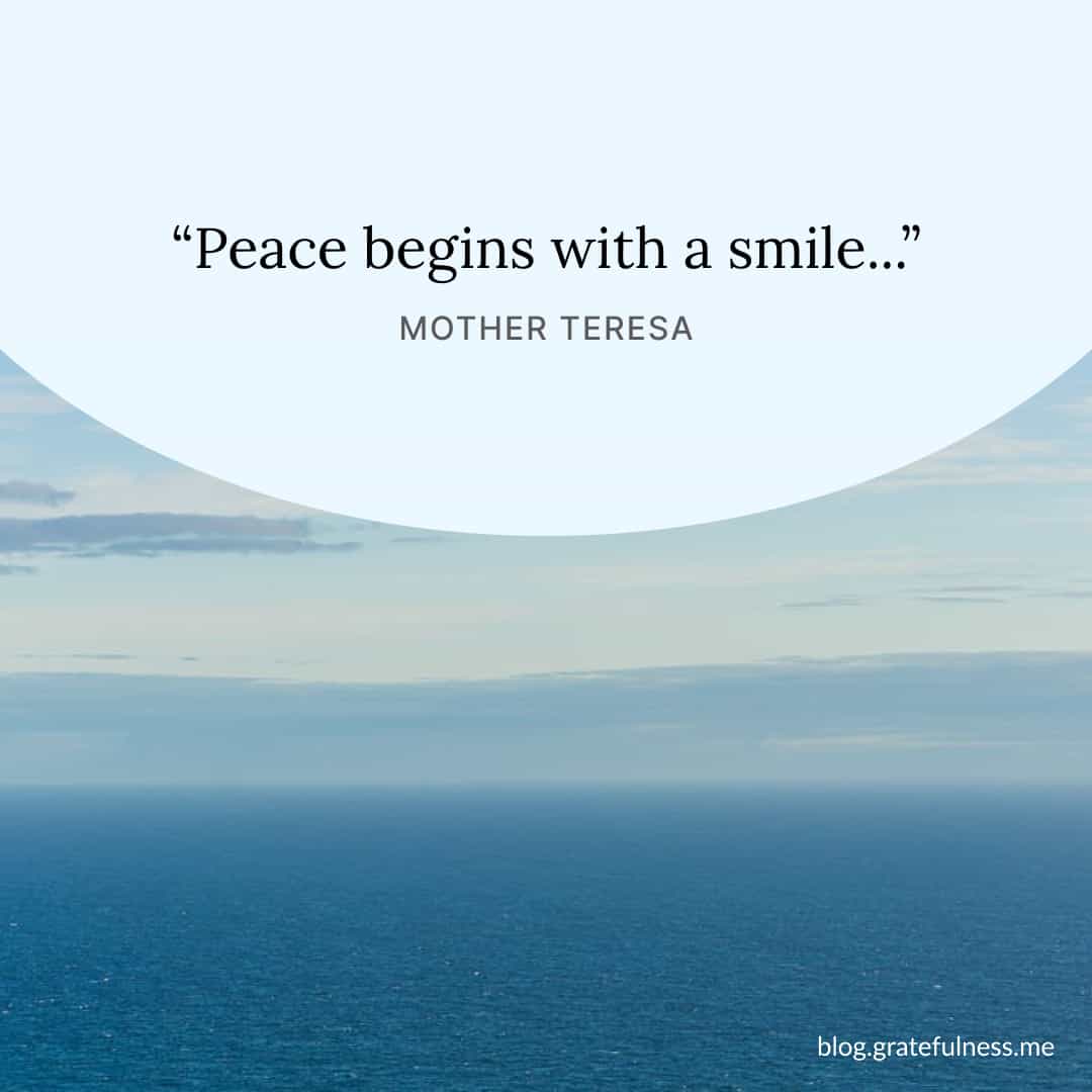 Image with peace quote by Mother Teresa