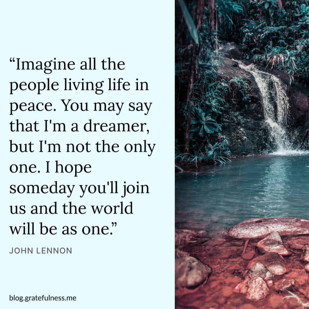 Image with peace quote by John Lennon