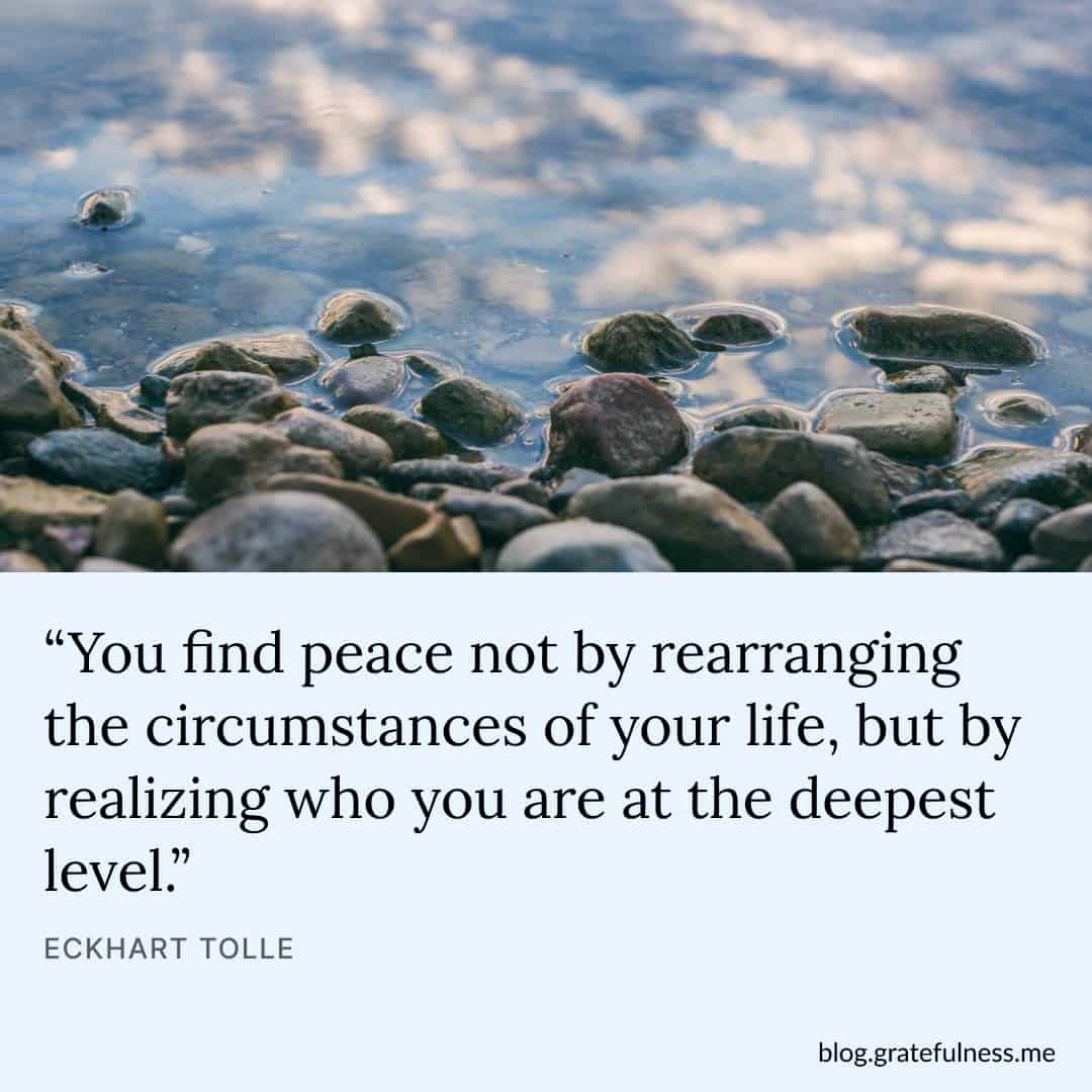 Image with peace quote by Eckhart Tolle