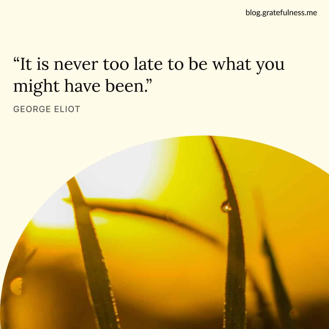 Image with positive morning quote by George Eliot