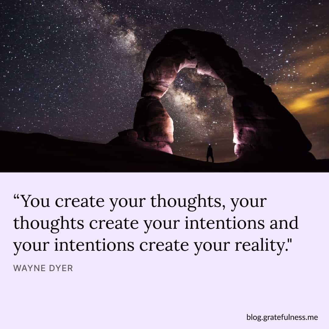 Image with a vision board quote by Wayne Dyer