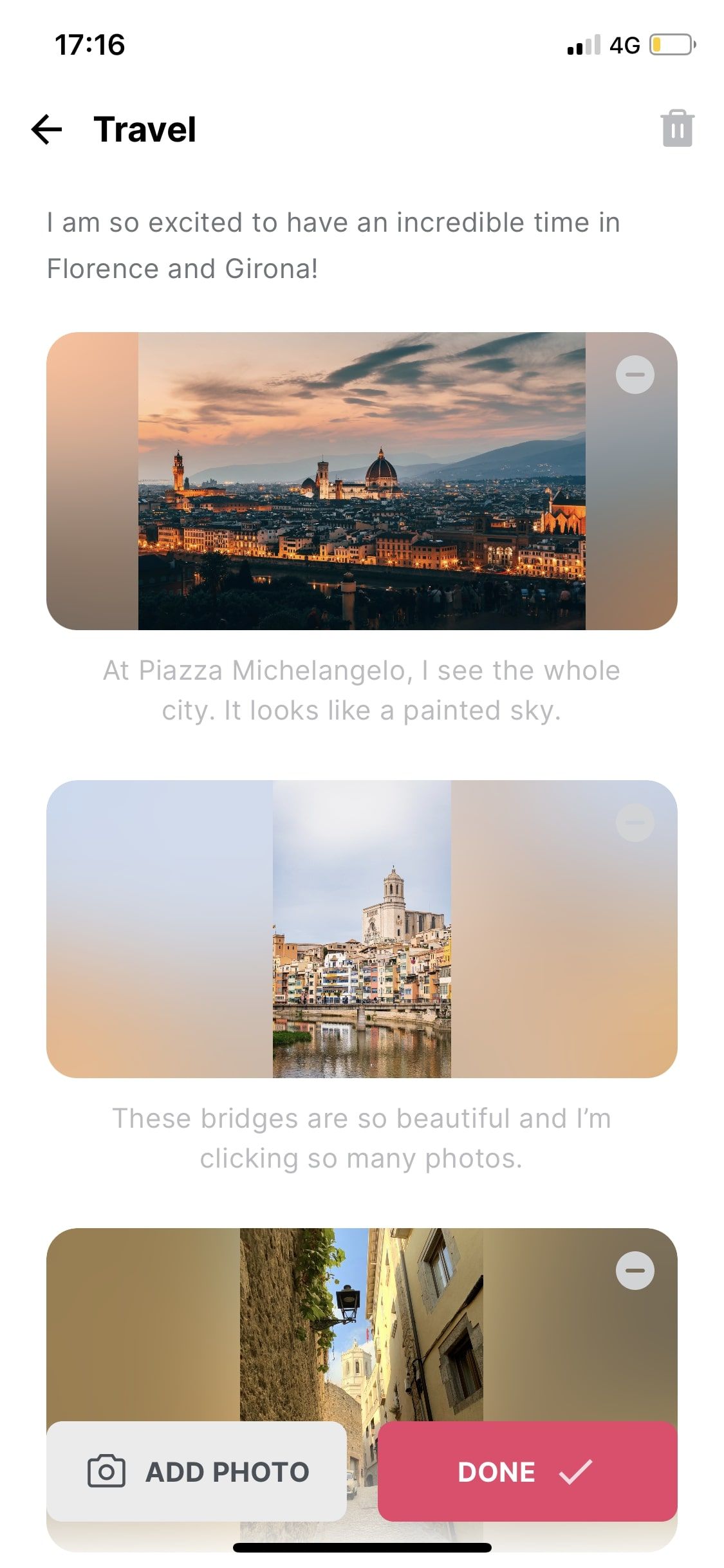Image with screenshot of selected vision board images