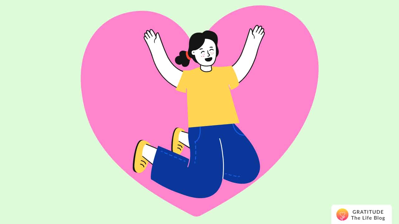 Image with illustration of a person who feels positively about their body