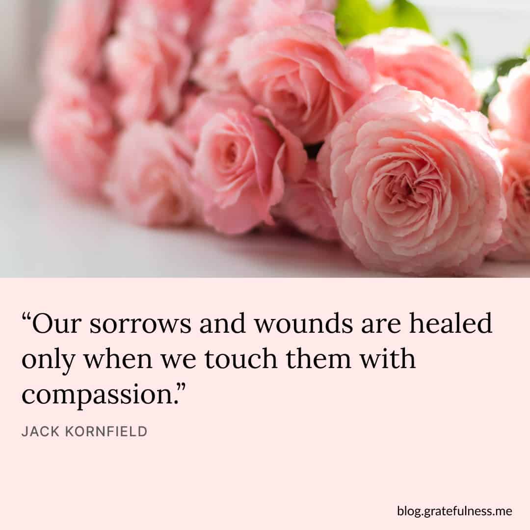 Image with compassion quote by Jack Kornfield