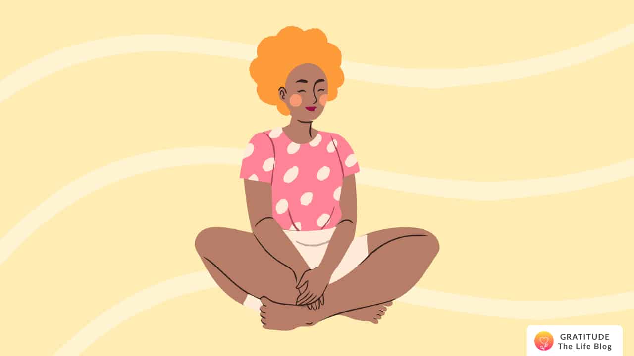 Image with illustration of a person sitting peacefully