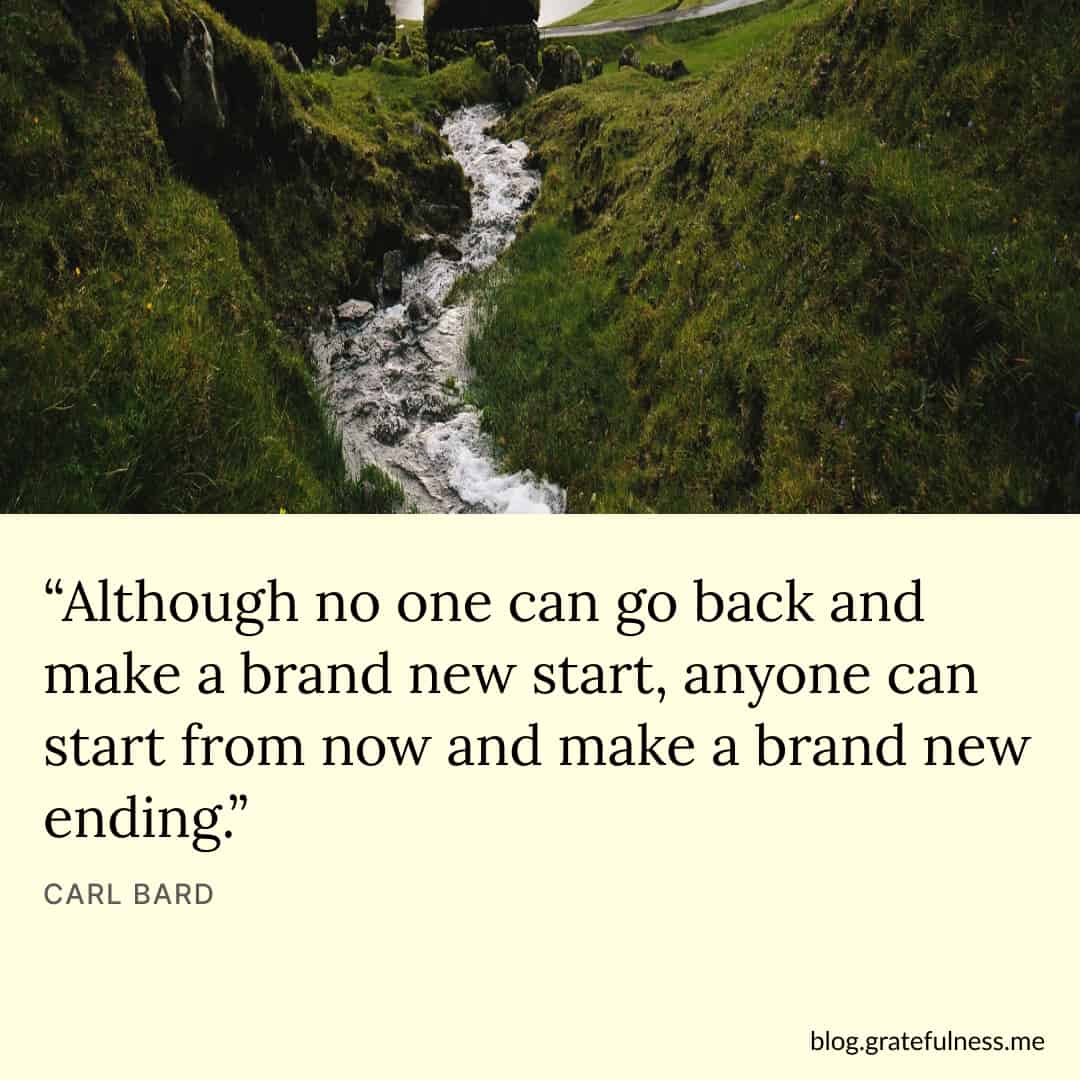 Image with new beginnings quote by Carl Bard