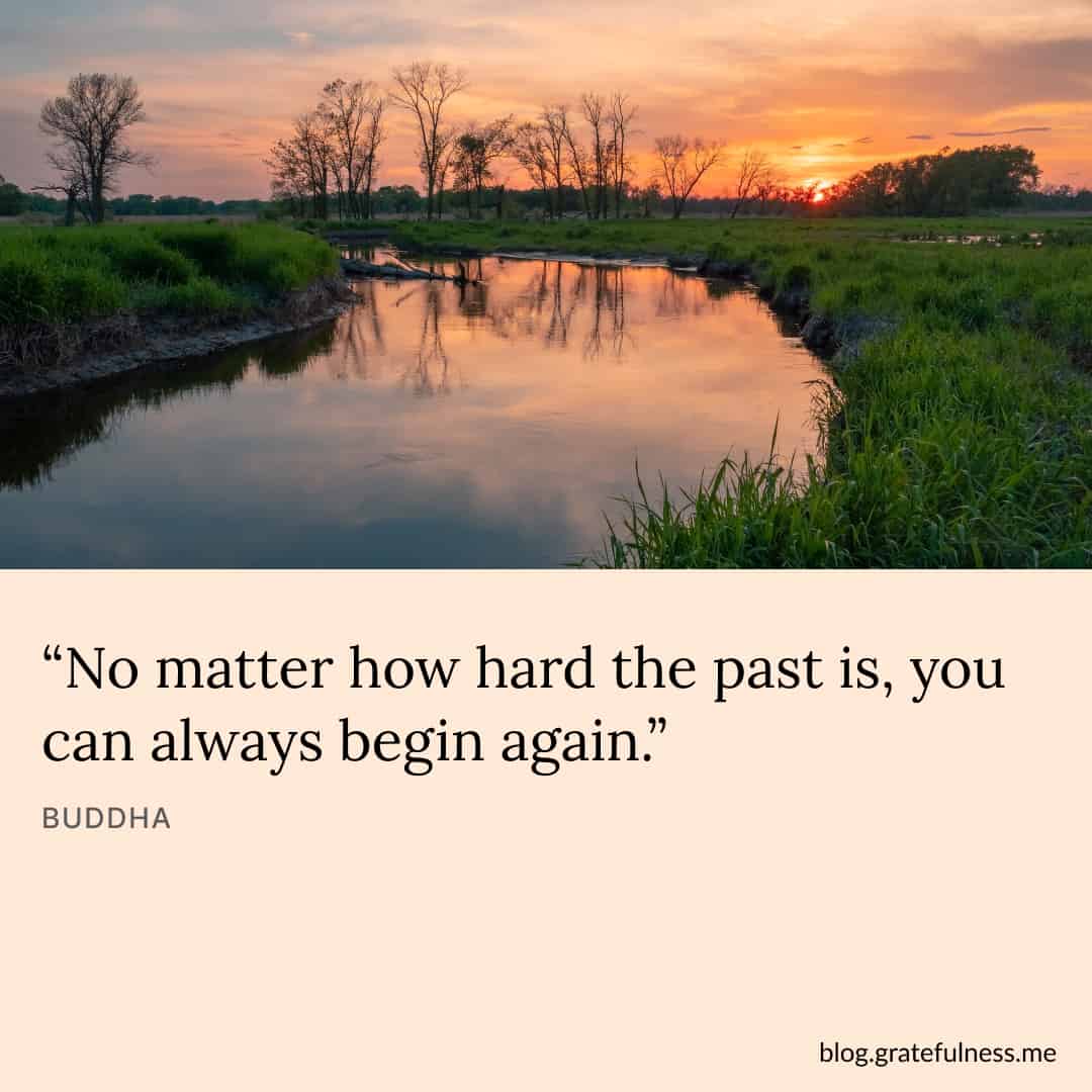 Image with new beginnings quote by Buddha