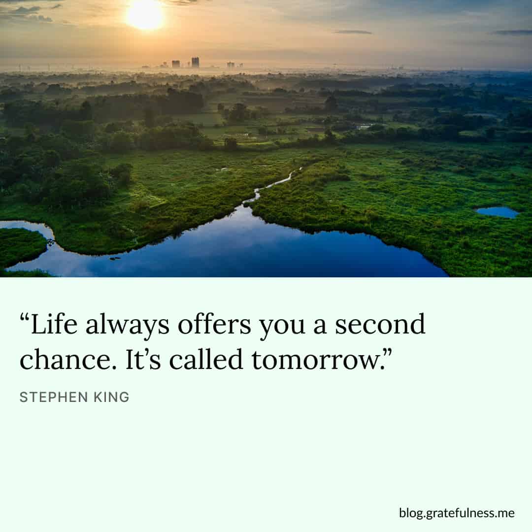 Image with new day quote by Stephen King