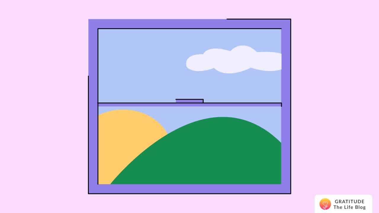 Image with illustration of a window