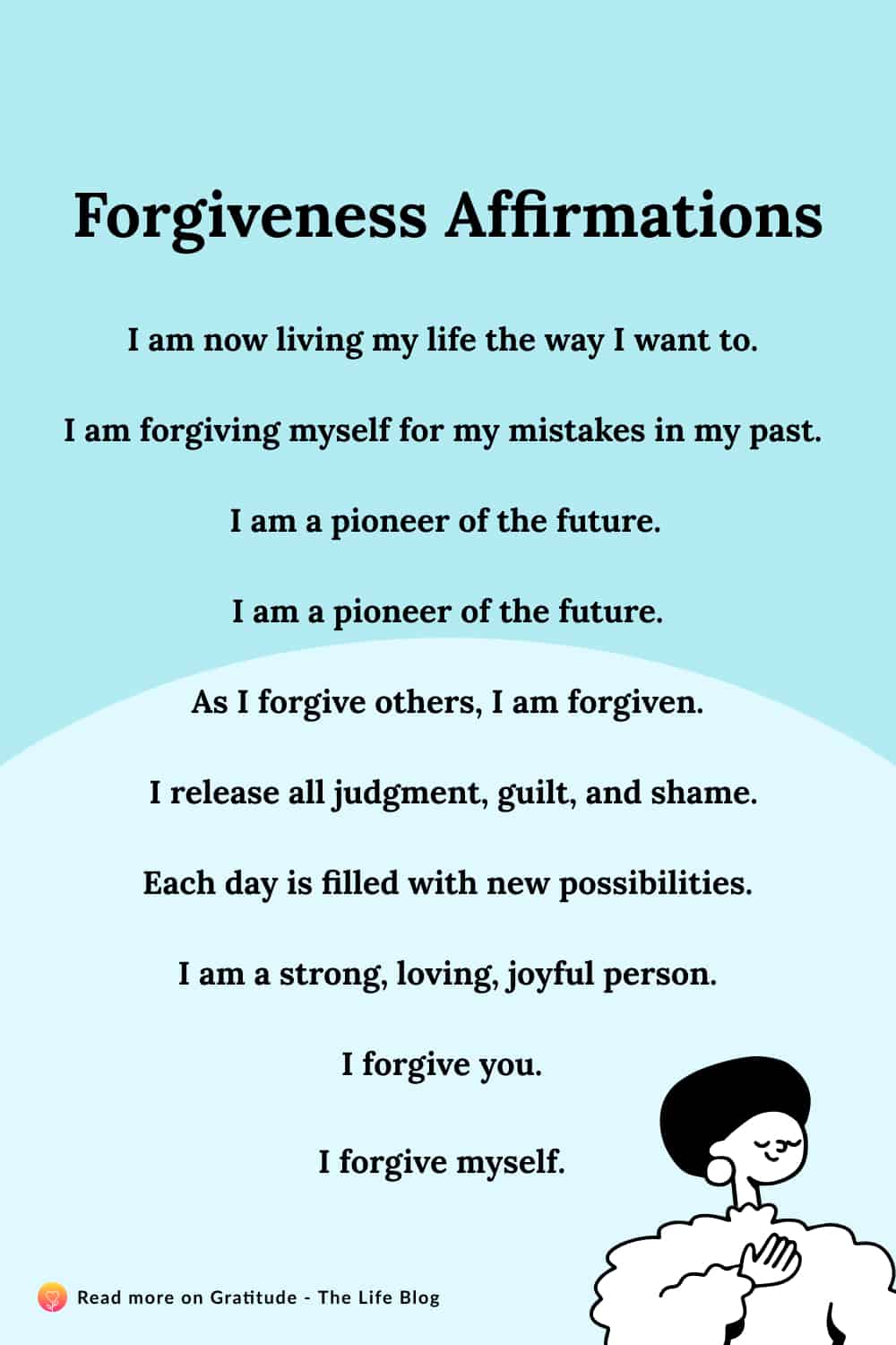 Image with list of forgiveness affirmations
