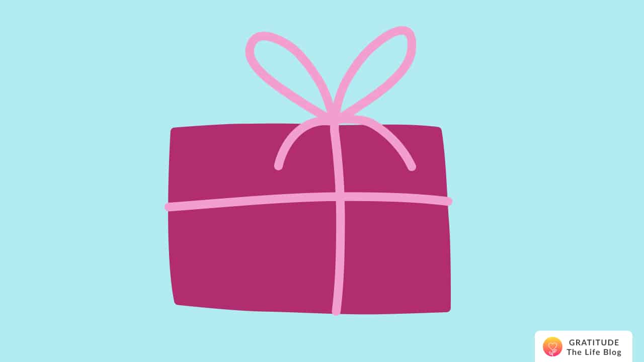 Image with illustration of a wrapped gift box