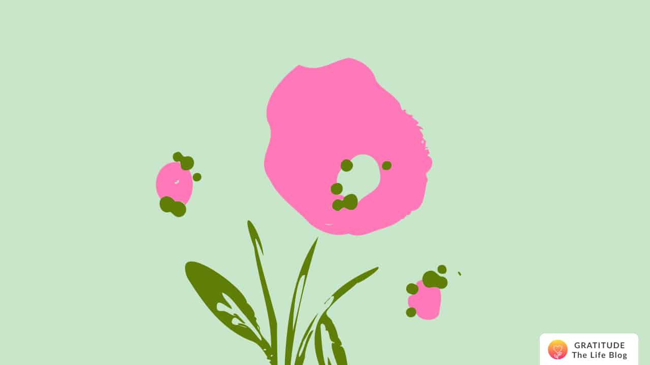 Image with illustration of a flower