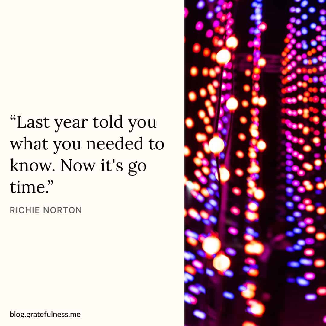 Image with new year quote by Richie Norton