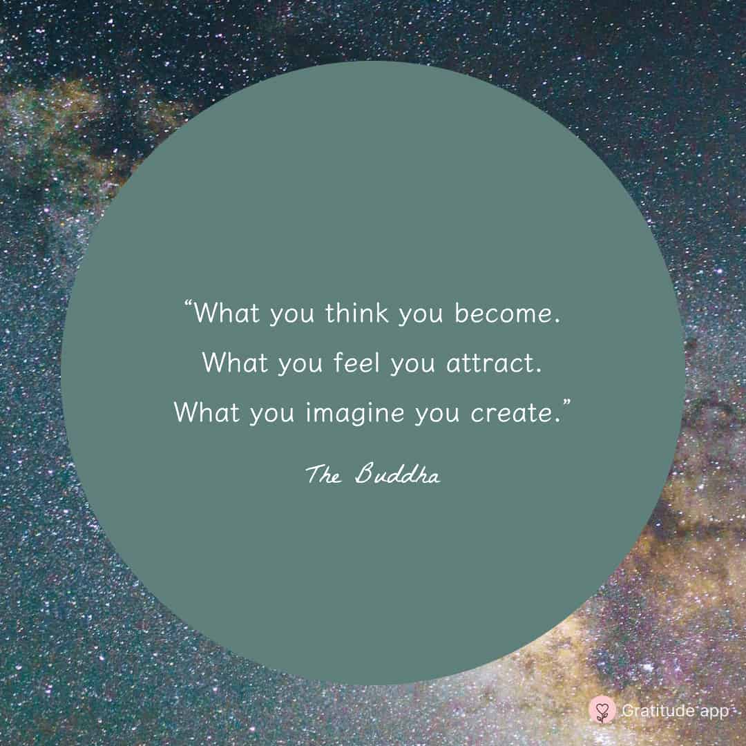 Image with law of attraction quote by The Buddha