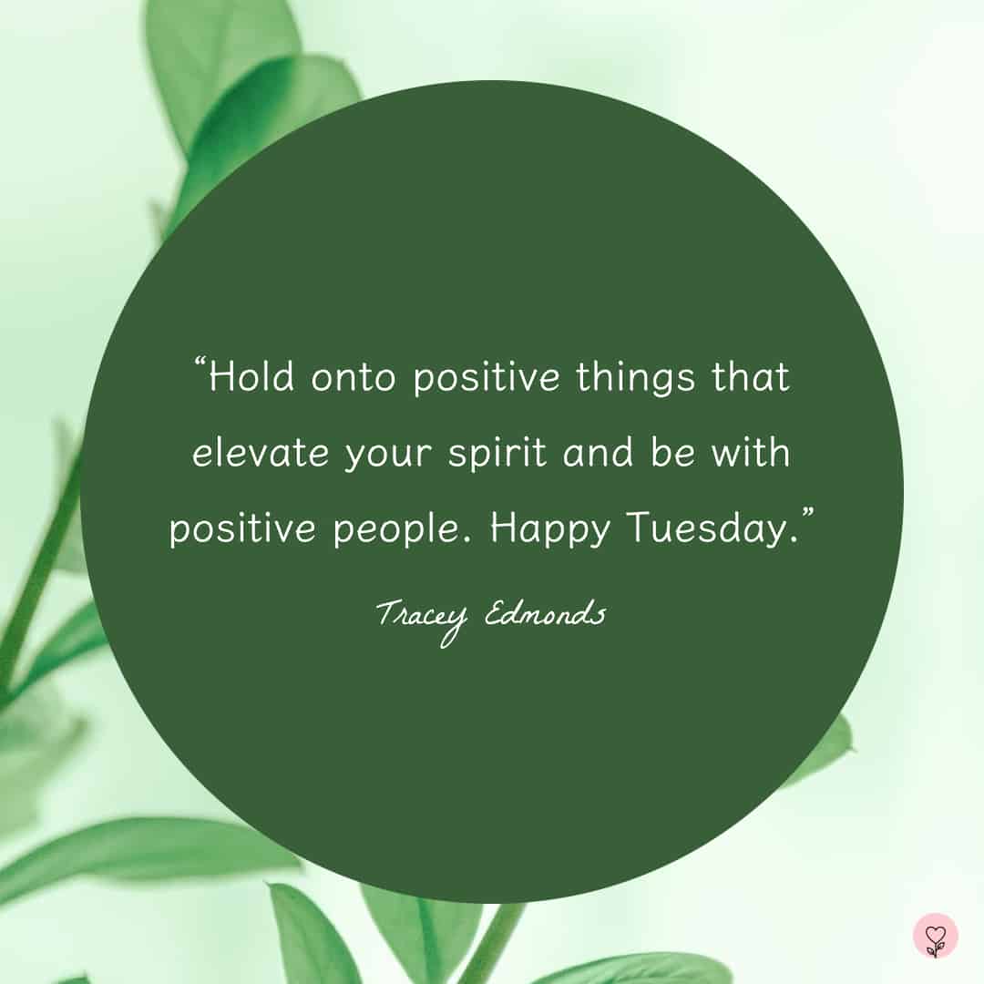 Image with a Tuesday quote by Tracey Edmonds