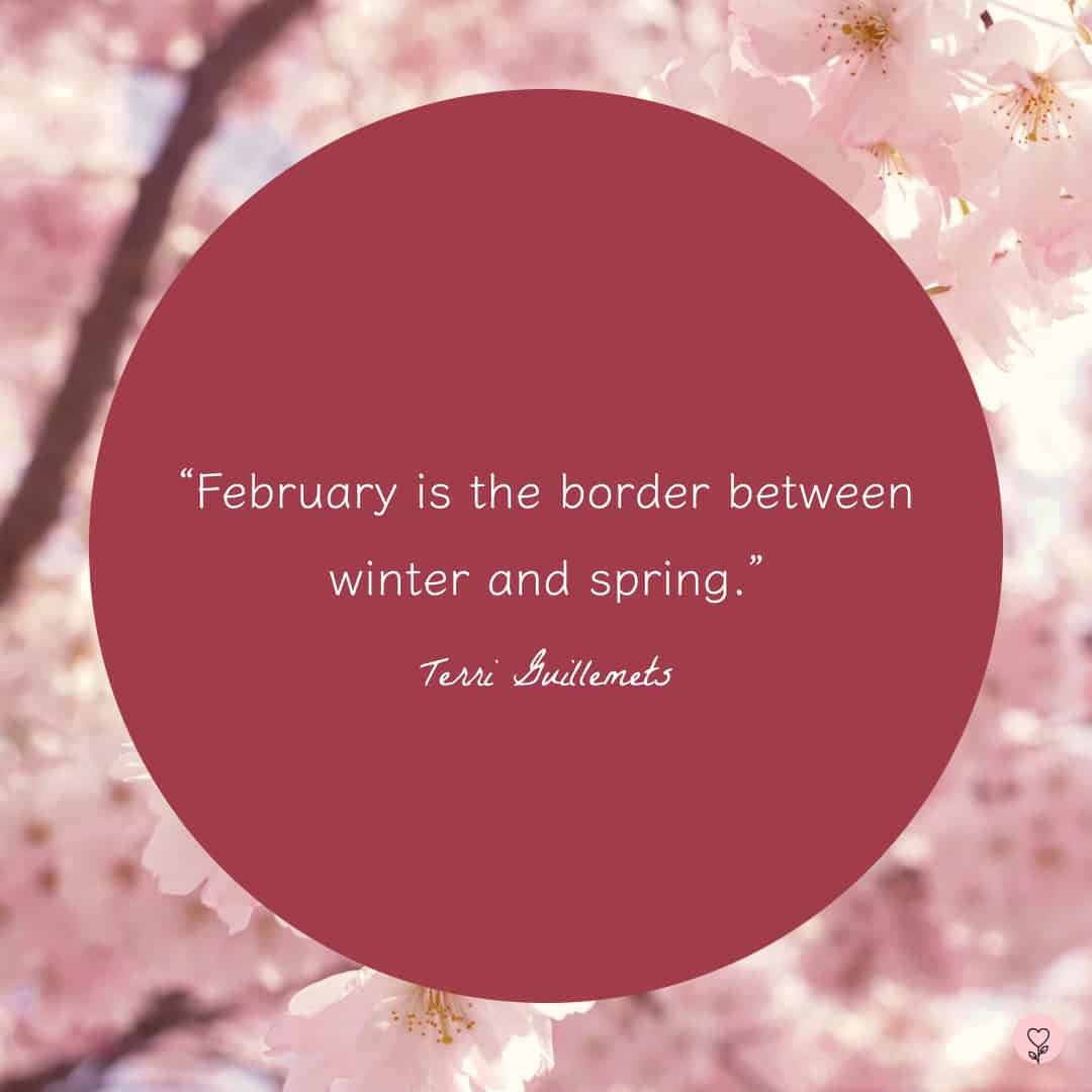 Image with February quote by Terri Guillemets