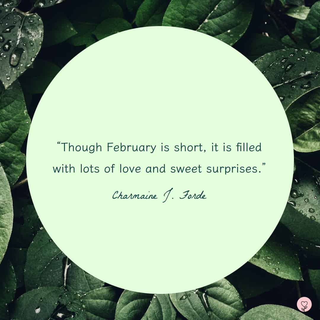 Image with February quote by Charmaine J. Forde