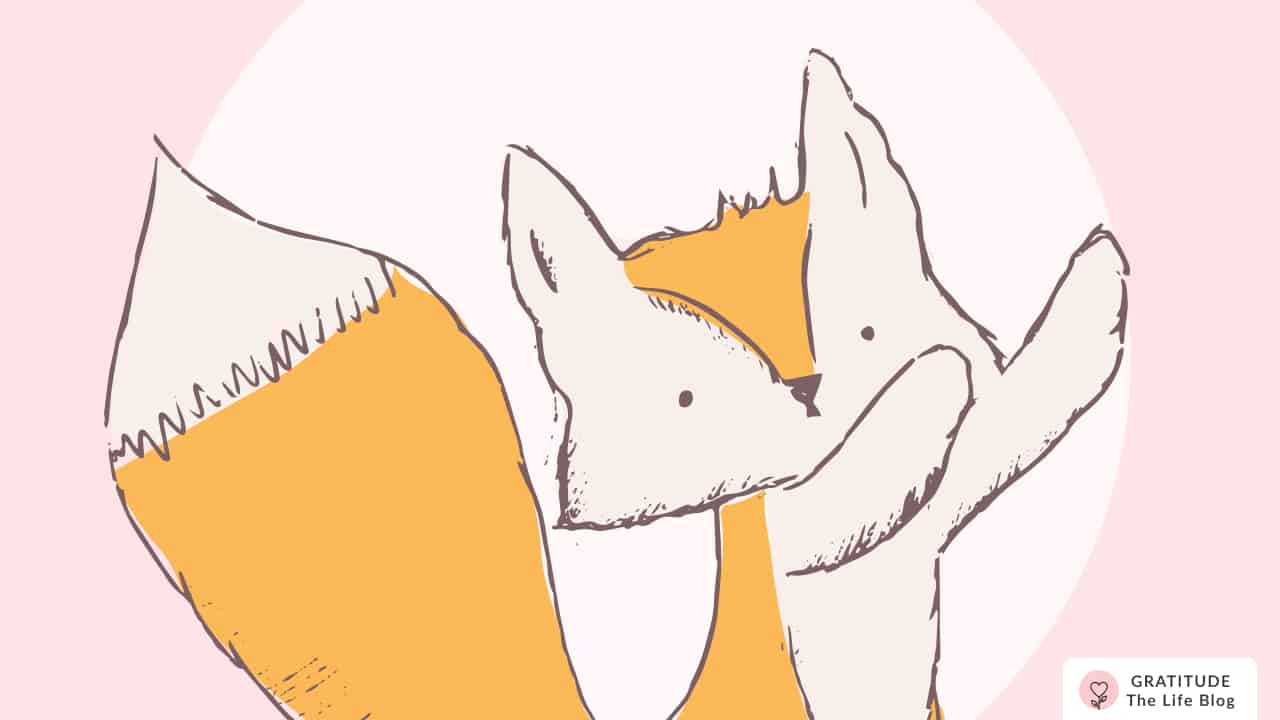 Image with illustration of a small fox