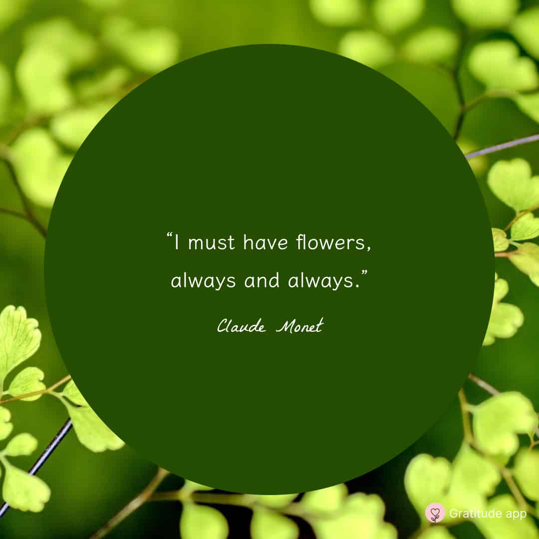 Image with a spring quote by Claude Monet