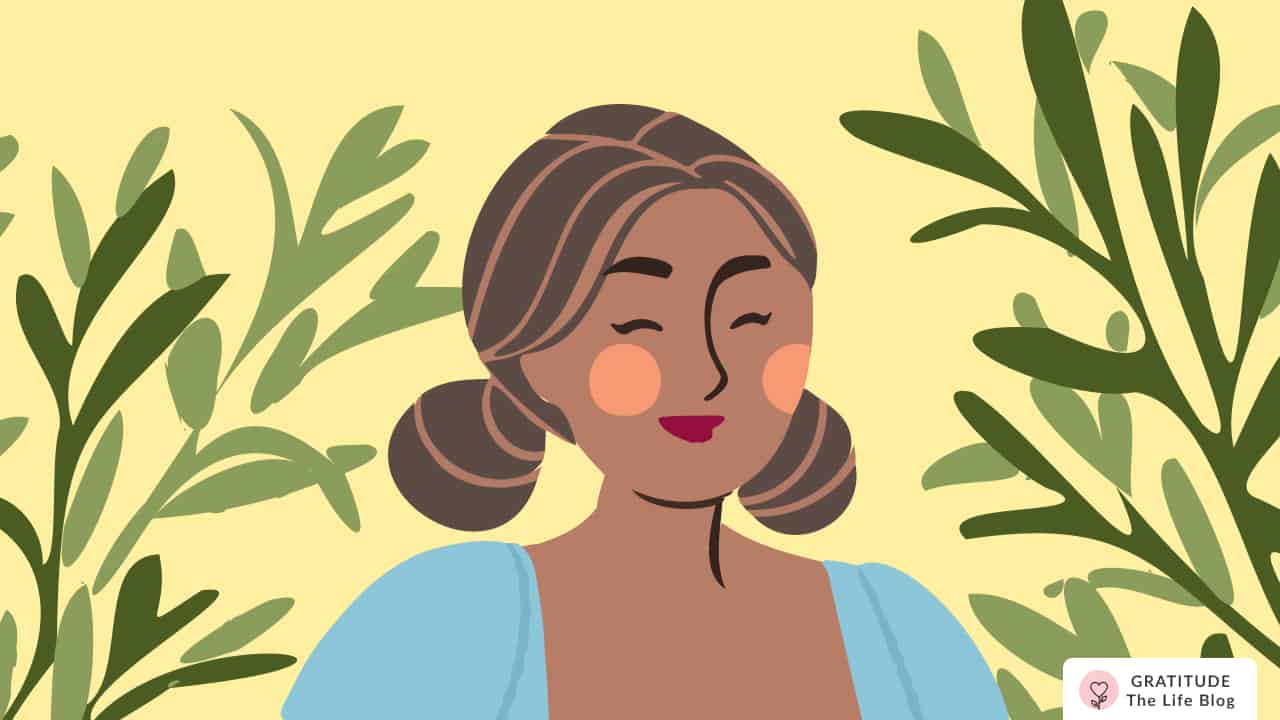 Image with illustration of a woman's face in between summer plants