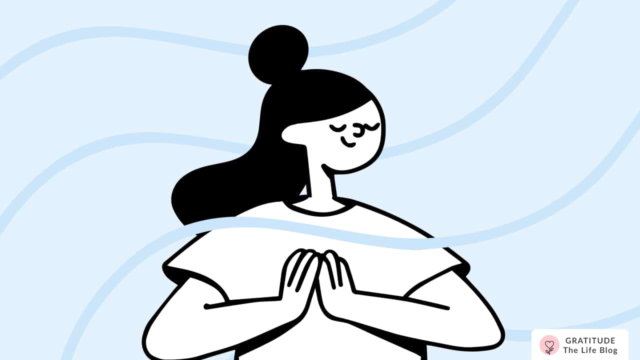 Image with illustration of person practicing mindfulness