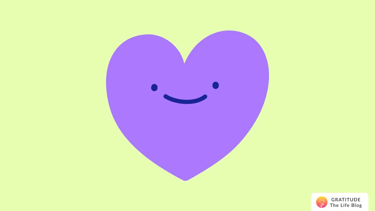 Image with illustration of a smiling heart