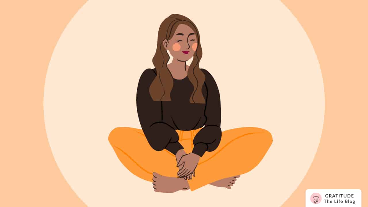 Illustration of a woman practicing daily mantras