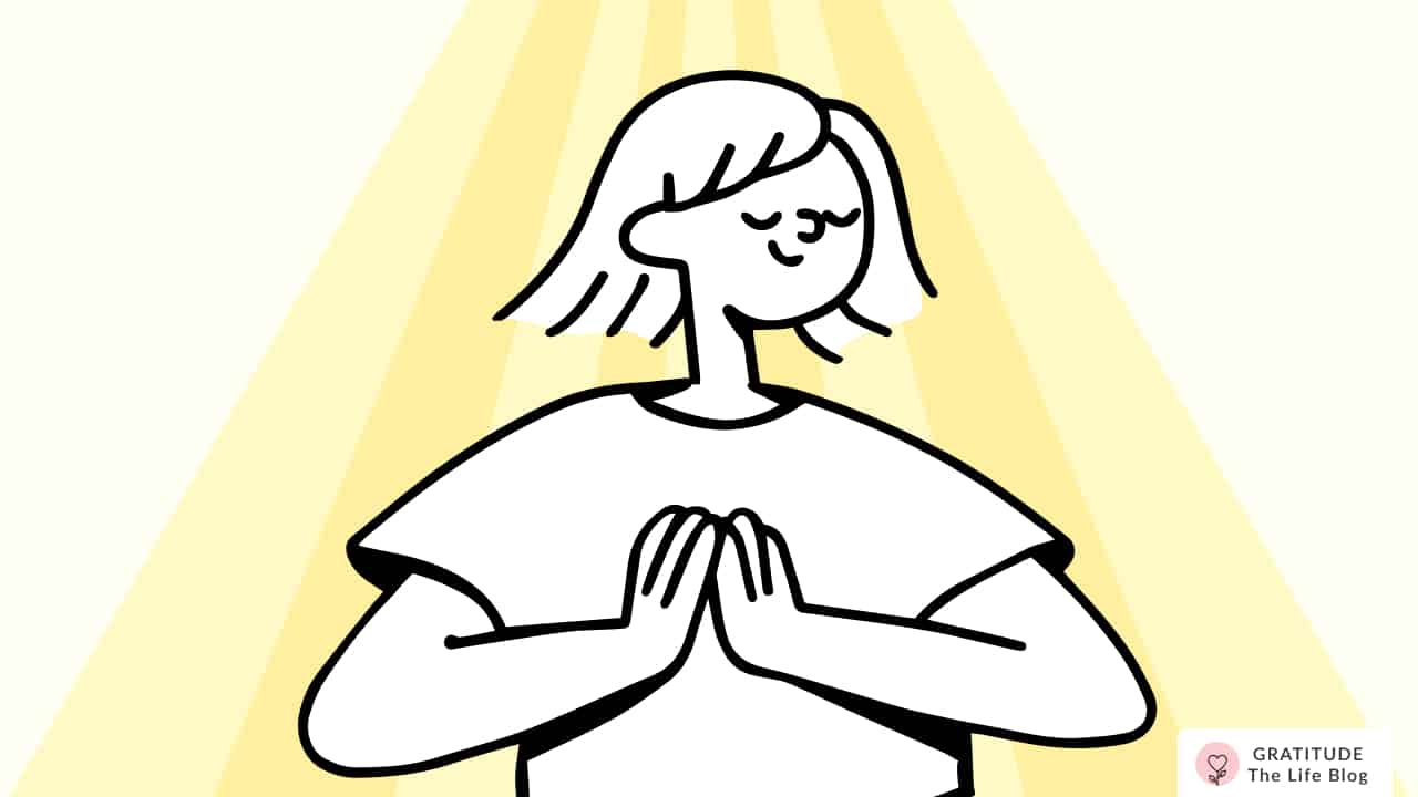 Image with illustration of a person praying